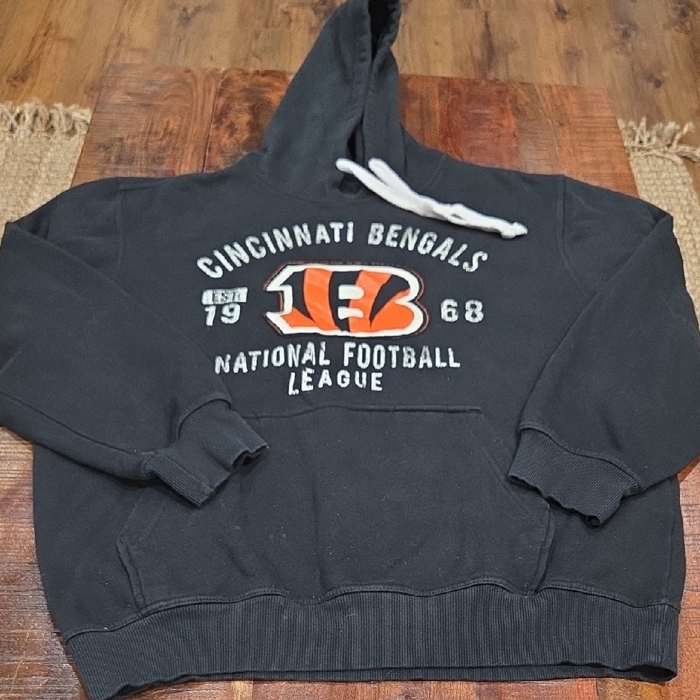 Cincinnati Bengals Black Hoodie Sweatshirt Size Large